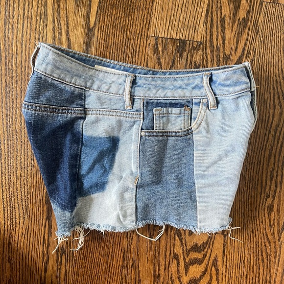 Pacsun high rise denim jean shorts distressed 24 - Picture 3 of 4